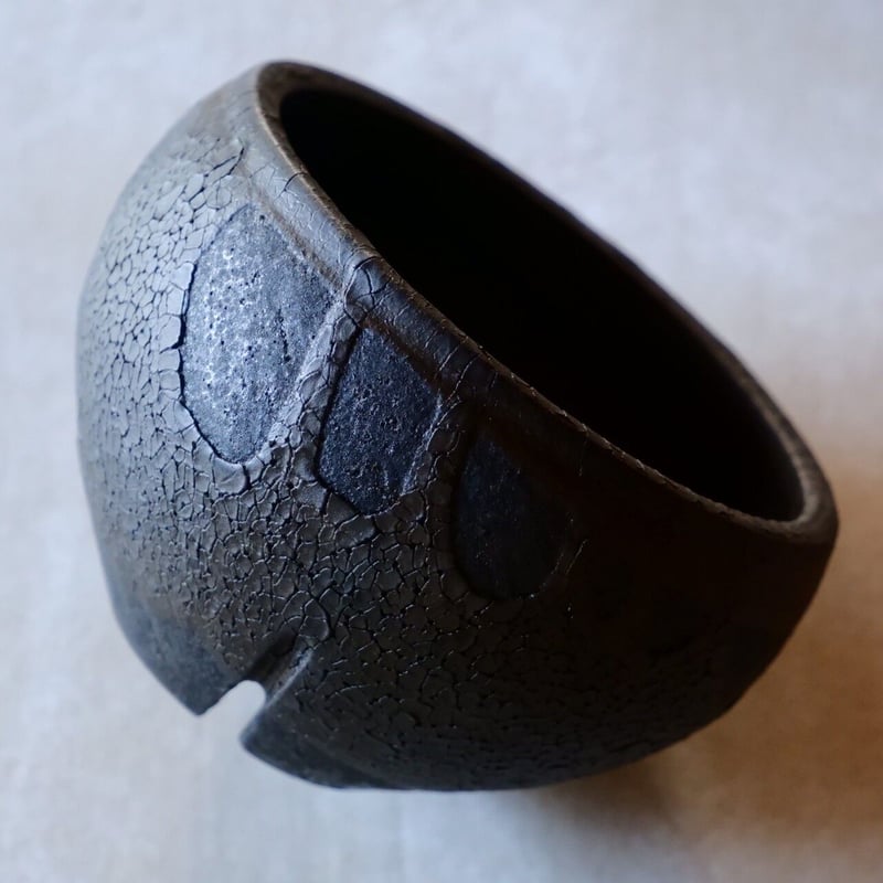 沼野秀章 作品【 japan wrap - 陶胎漆器 - 】3.5号 笠間焼 植木鉢 ［ No