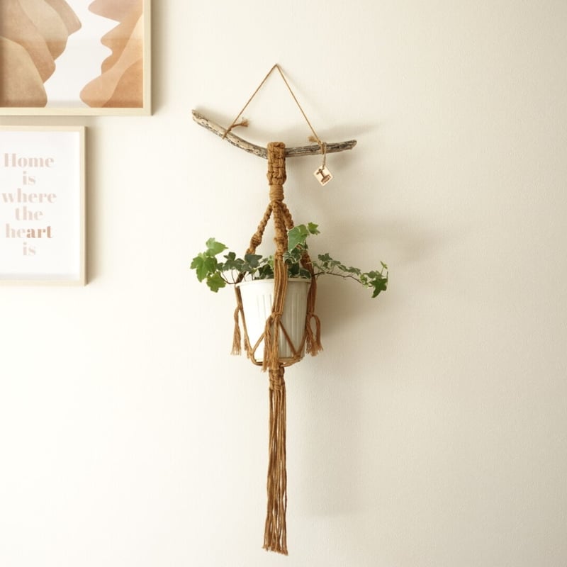 流木×マクラメ プラントハンギングM | Totoa Interior