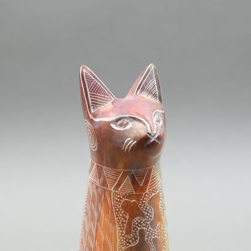 ソープストーン ネコ【040121001】 | Makonde Art Museum SHOP