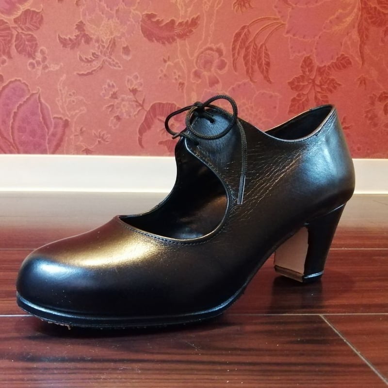 オスーナ＞フラメンコシューズ(プロA)紐タイプ☆黒 表革 | MIGUSTO