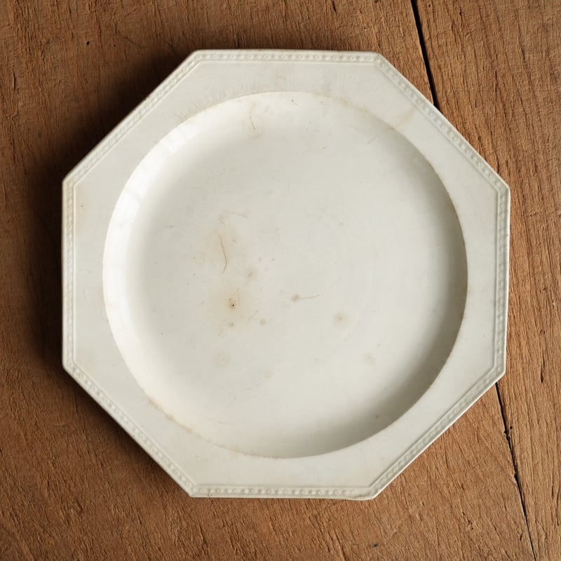クレイユ窯 初期ファイアンスフィーヌ オクトゴナルプレート 八角皿