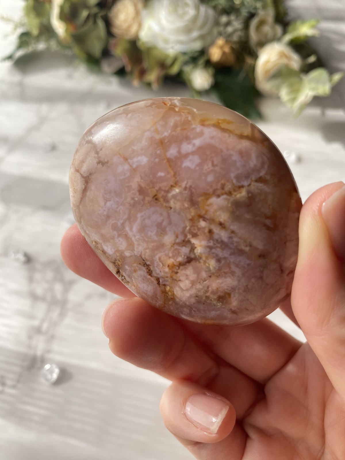 人生の可能性を高める石】桜瑪瑙(チェリーブロッサムアゲート)タンブル