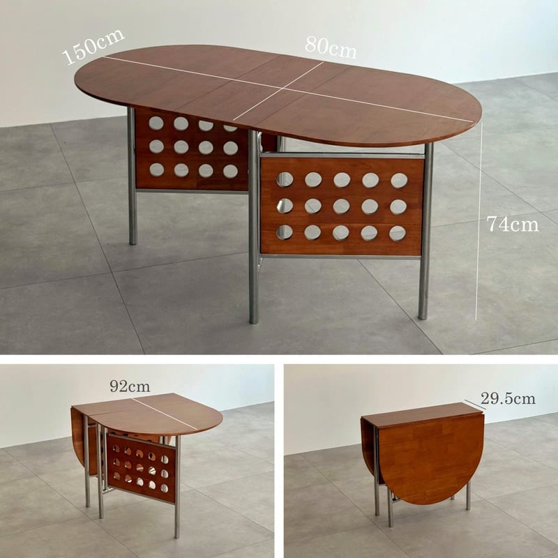 table-03213 受注販売 折り畳み オーバル天板 ホールレッグ ダイニング