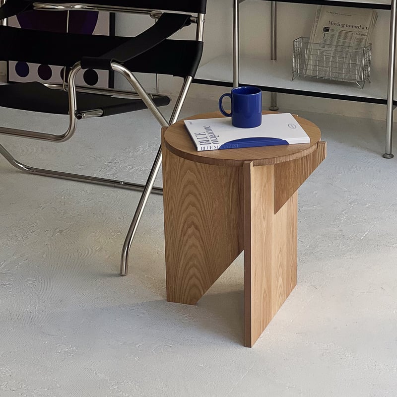 table-03077 geometric ナチュラル サイドテーブル | ART OF BLACK