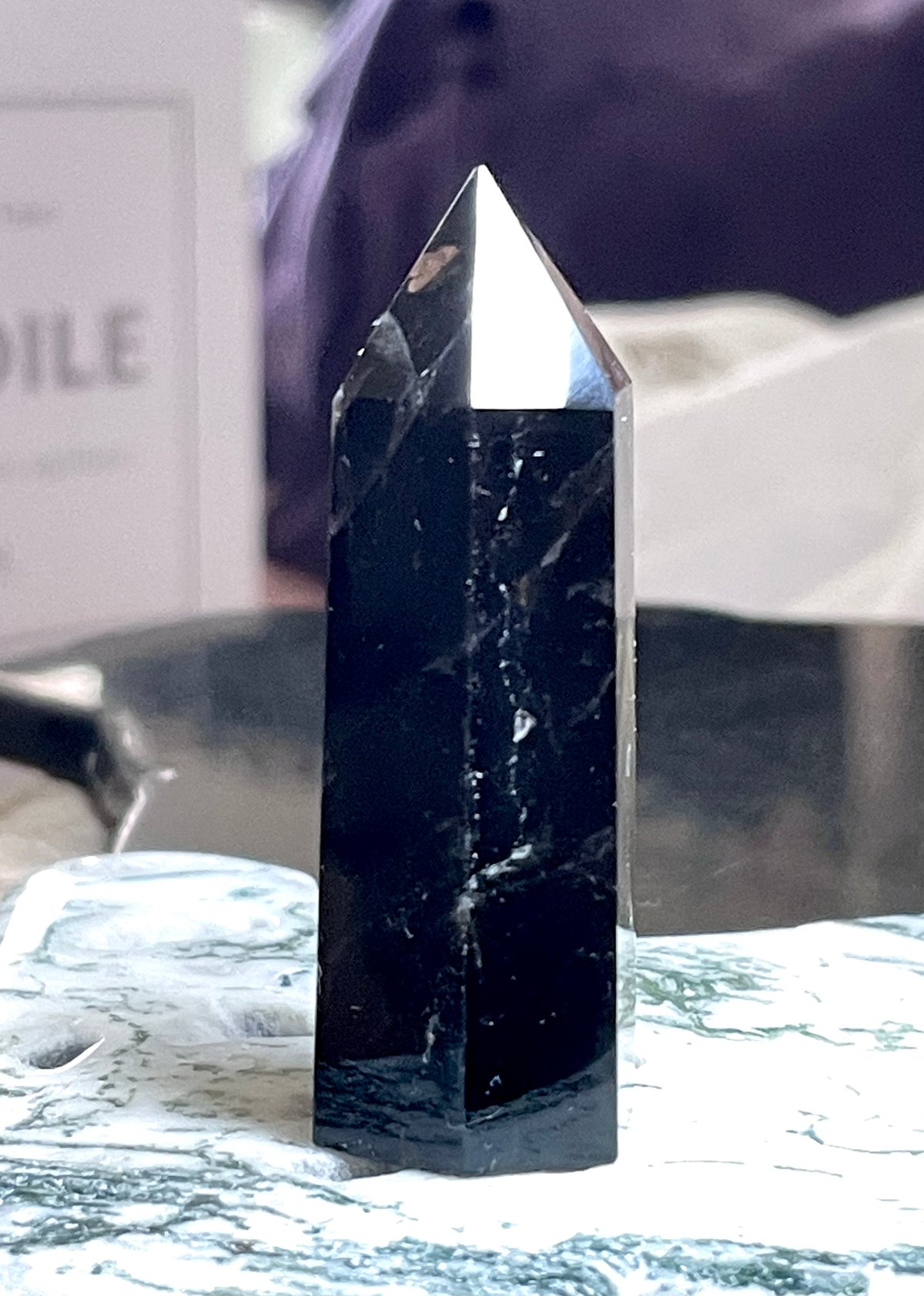 モリオン【黒水晶】タワー◇六角柱◇ポイント◇天然石◇パワーストーン