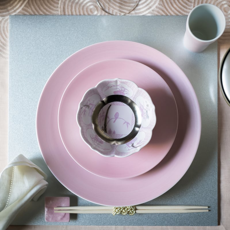 JAPAN CHERRY 平皿(中） ソメイ 【ARITA PORCELAIN LAB（アリタ