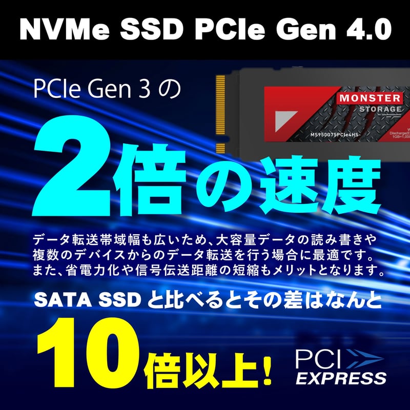 Monster Storage(モンスターストレージ) ヒートシンク搭載 内蔵SSD NVMe
