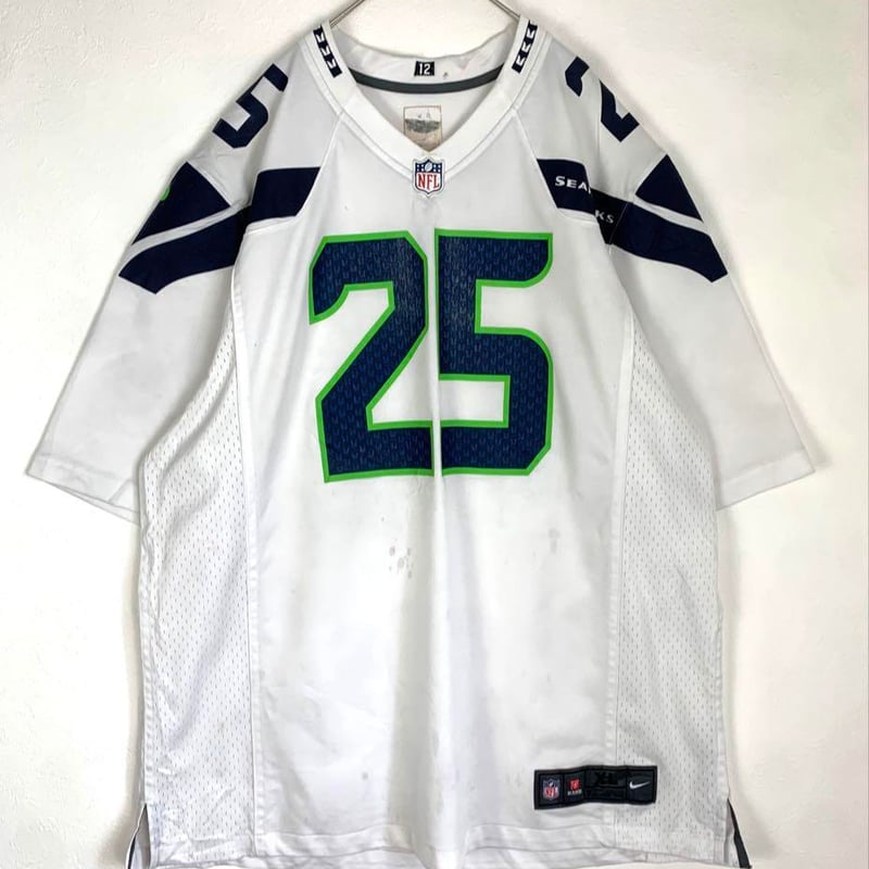 NFL ナイキ ゲームシャツ アメフト ユニフォーム シーホークス 白 XL