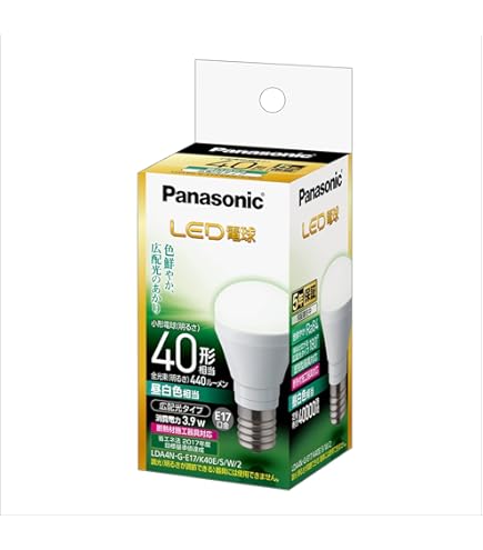 Amazon | パナソニック ミニクリプトン型 LED電球 E17口金 電球40形