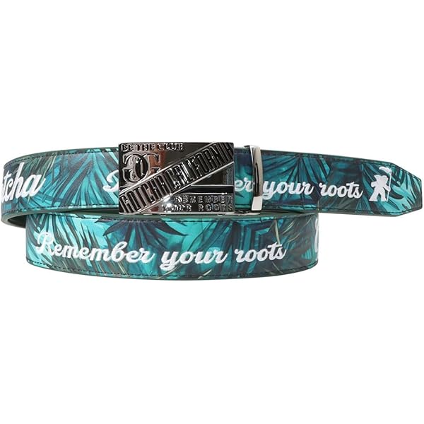 Amazon.co.jp: [ガッチャ] ゴルフ 切替 カラー 刺繍 ホールレス ベルト