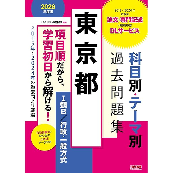 東京都 科目別・テーマ別過去問題集（Ⅰ類B／行政・一般方式） 2025