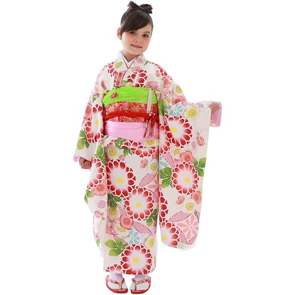 Amazon | 七五三 753 着物 七歳 正絹四つ身着物 ピンク地友禅柄 k4140