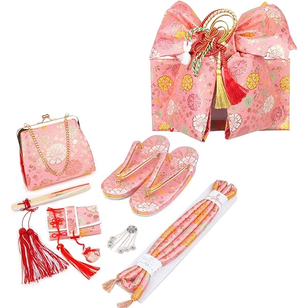 Amazon | 七五三着物 7歳 女の子 金襴の結び帯(大寸)と箱セコペア