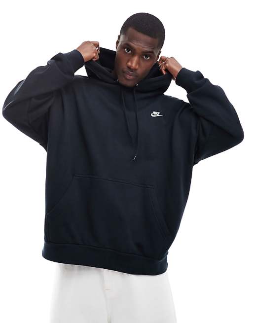 Nike Club french terry oversized hoodie in black | ASOS