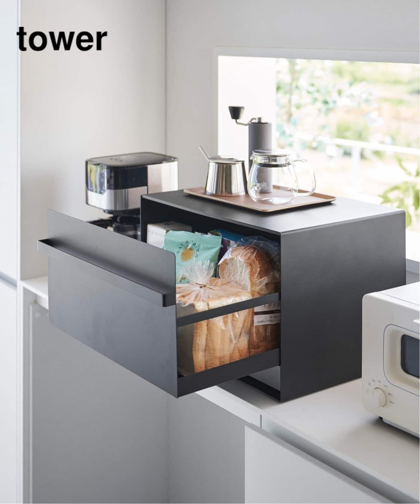 WEB限定予約》【tower/タワー】ブレッドケース 引き出し型 2段（食器