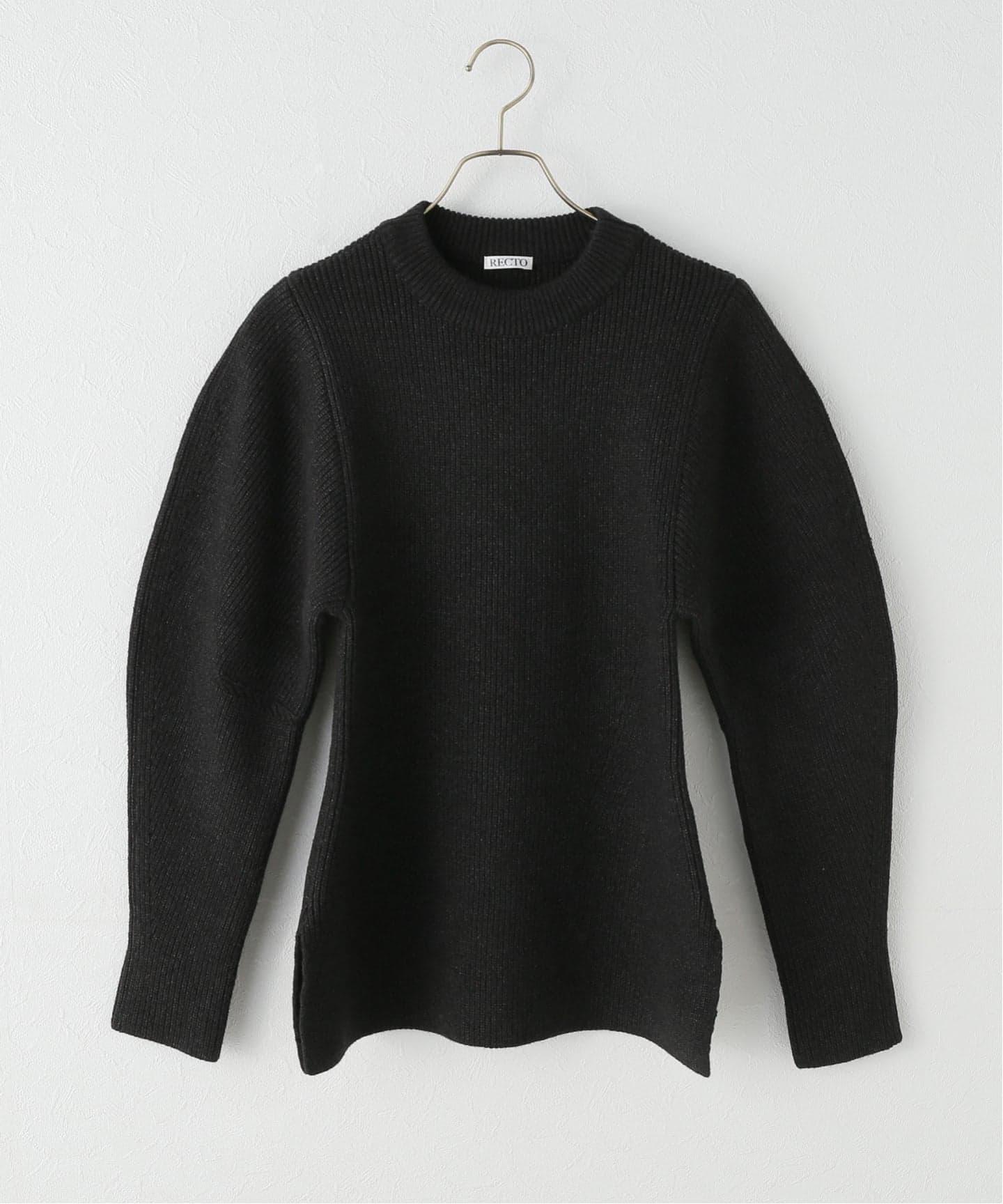 RECTO/レクト】 VOLUME SLEEVE STRUCTURED KNIT TOP：ニット（ニット