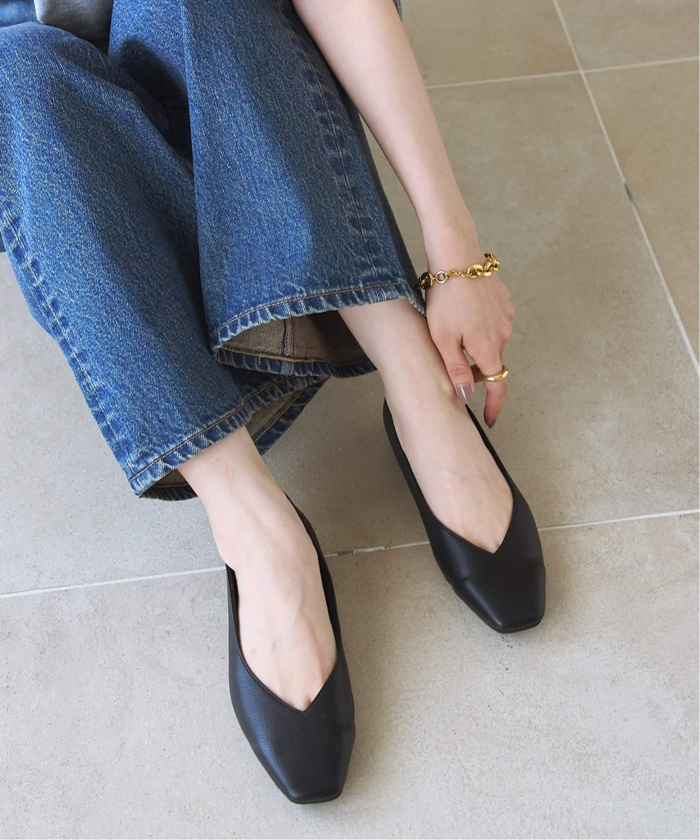 ≪追加≫スクエアVカットフラット（フラットシューズ）｜LE TALON（ル