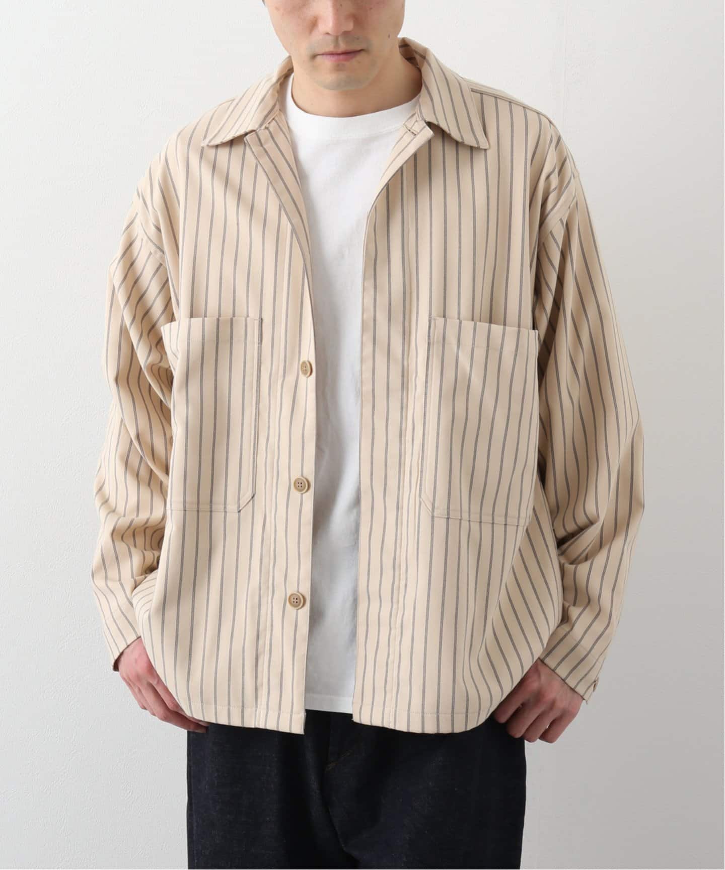 WASHABLE T/R K-FIELD ストライプ シャツジャケット（その他ブルゾン