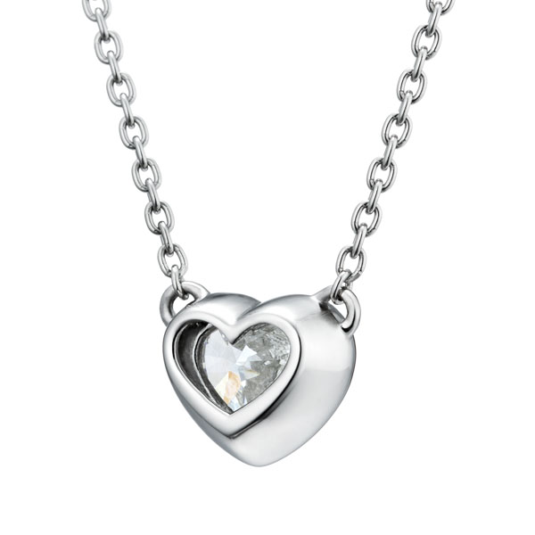 PT950 トランク ハートシェイプ ベゼル ネックレス 0.5ct｜婚約