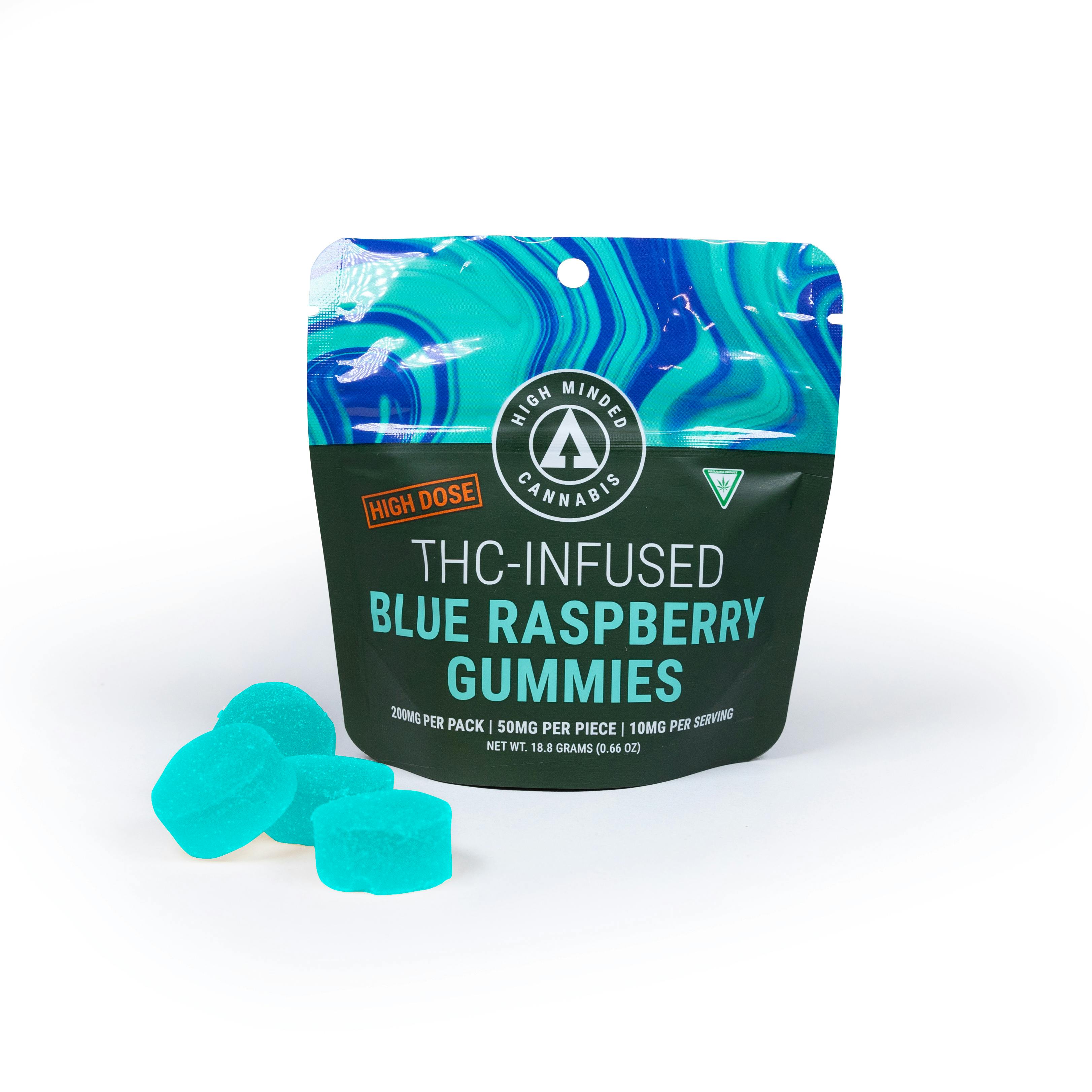 High Minded - Gummies - 200mg High Dose - Blue Raspberry | Timber
