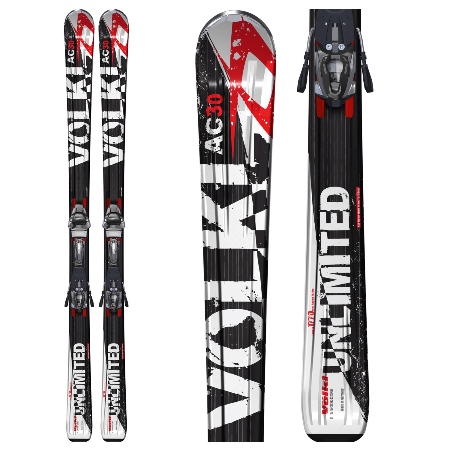 Volkl Unlimited Ac30 Skis + Marker Ipt Wide Ride 12.0 D Bindings