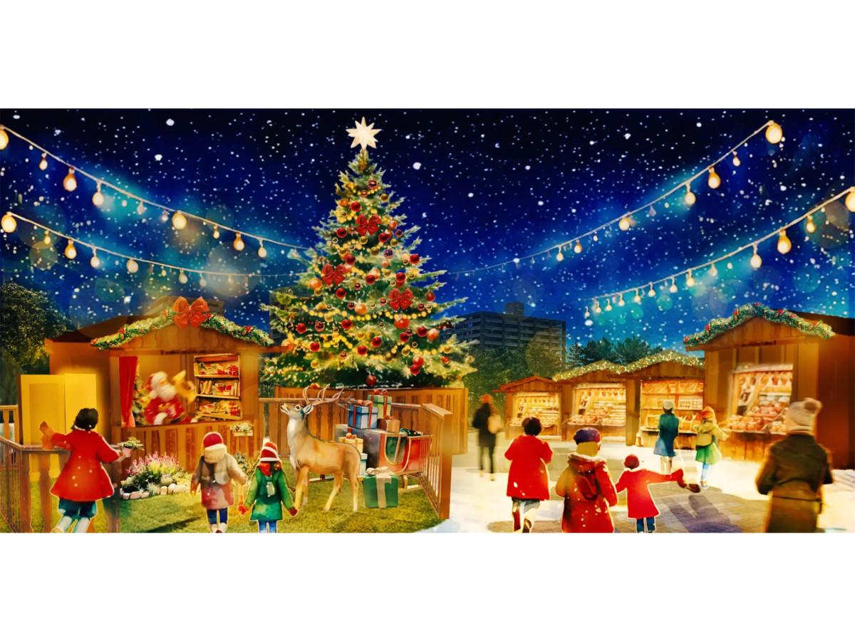 サンポート高松でXマスマーケット 10メートルツリー点灯、スケートも