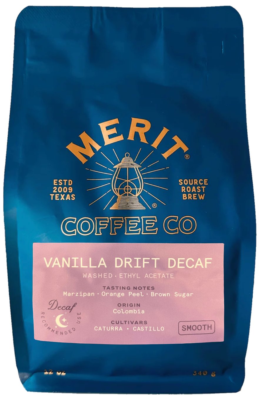Merit Vanilla Drift Decaf Whole Bean Coffee, 12 oz | Central