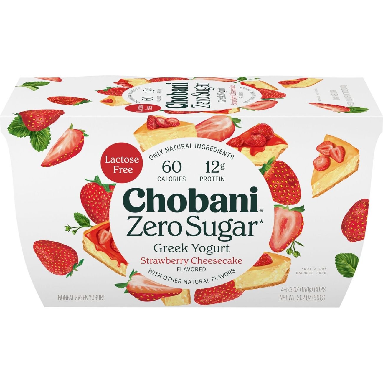 Chobani Zero Sugar Strawberry Cheesecake Greek Yogurt, 4 ct | Joe