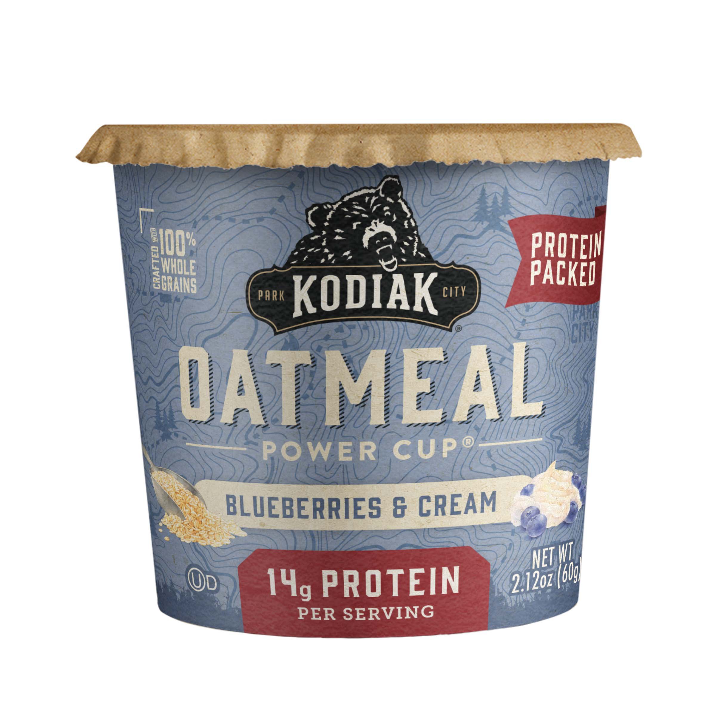 Kodiak 14g Protein Oatmeal Power Cup - Blueberries & Cream, 2.12