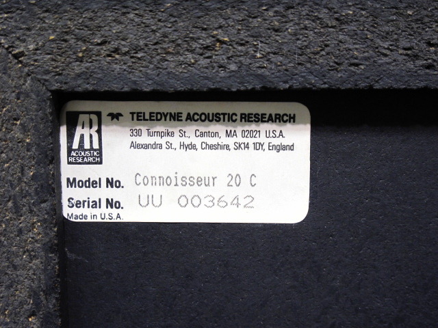 Connoisseur 20c ACOUSTIC RESEARCH - HiFi-Do McIntosh/JBL/audio