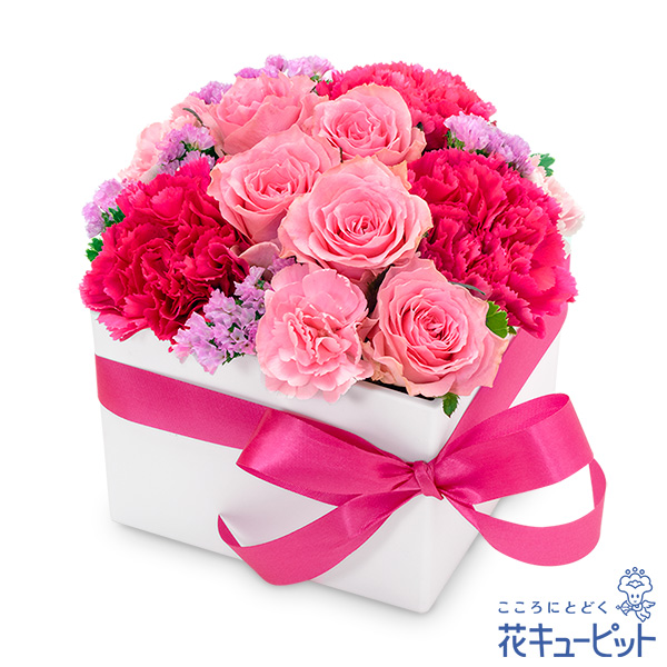 ピンクバラのキュートなアレンジメント - ご出産祝い(法人） ［524394