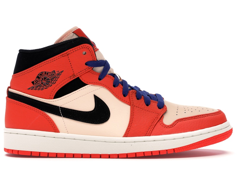 Jordan 1 Mid Team Orange Black Men's - 852542-800 - US