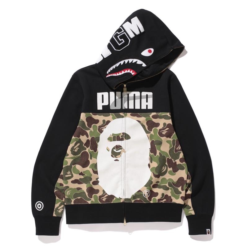 BAPE X Puma ABC Camo Shark Hoodie Black/Green Men's - FW15 - US