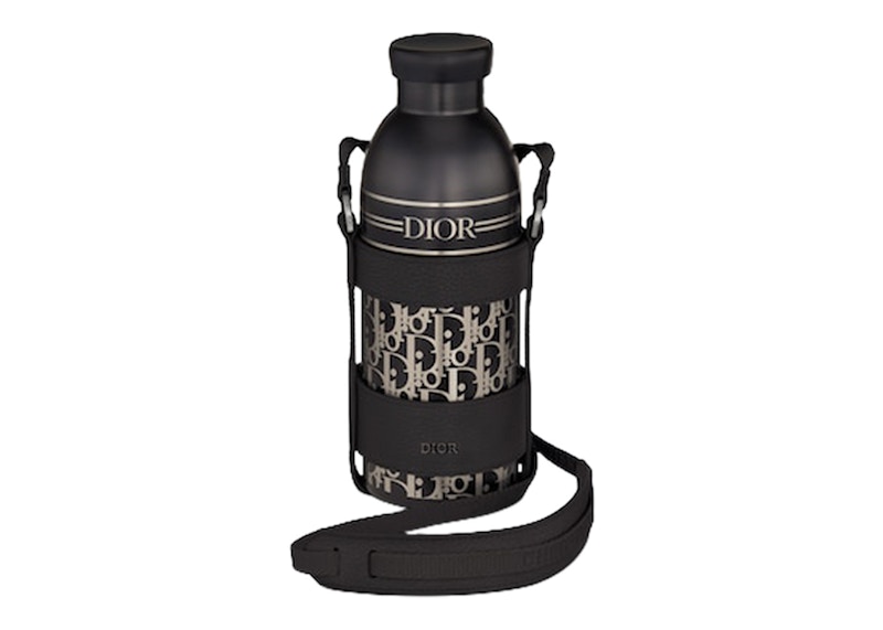 Dior Shoulder Strap Aqua Bottle Black/Dior Oblique Stainless Steel