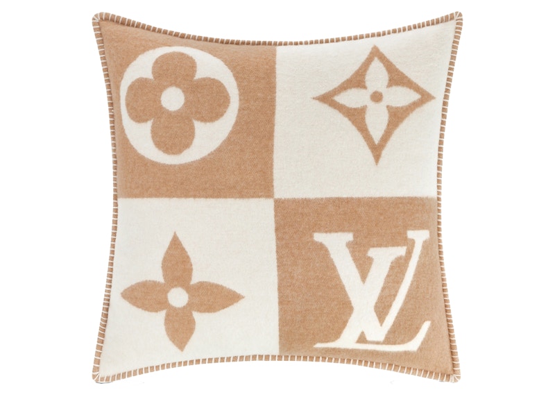 Louis Vuitton LV Checkmate Cushion Beige in Wool/Cashmere Wool - US