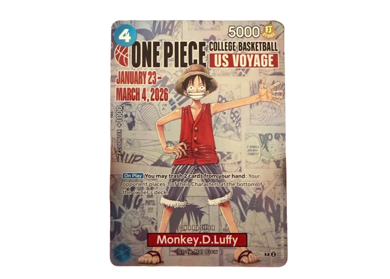 Monkey.D.Luffy 2026 Bandai One Piece College Basketball US Voyage