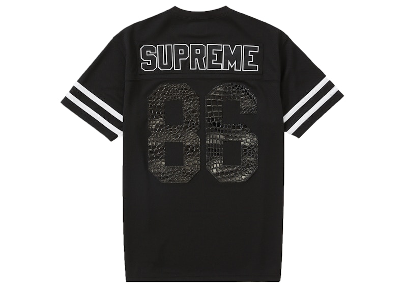 Supreme Faux Croc Football Jersey Black Men's - SS22 - US