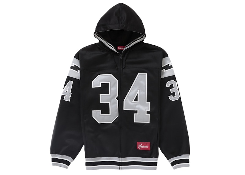 Supreme Football Zip Up Hooded Sweatshirt Black Men's - SS24 - US