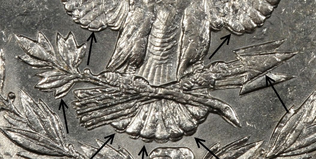 1901 $1 VAM 3, Shifted Eagle DDR TOP 100 (Regular Strike) Morgan