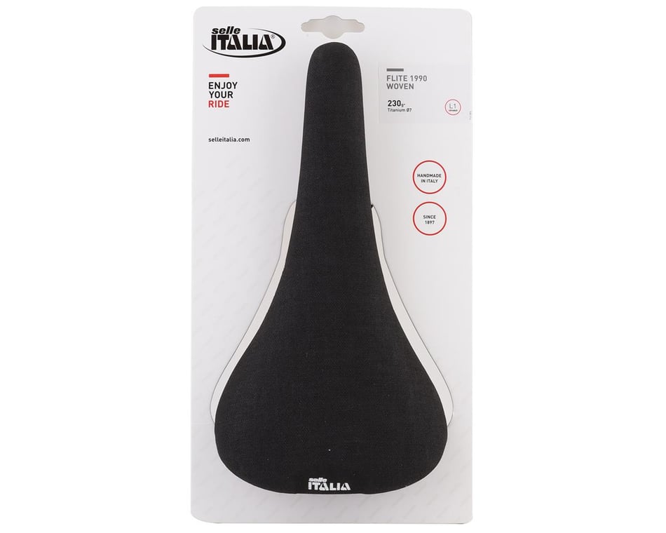 Selle Italia Flite 1990 Woven Saddle (Black) (Titanium Rails