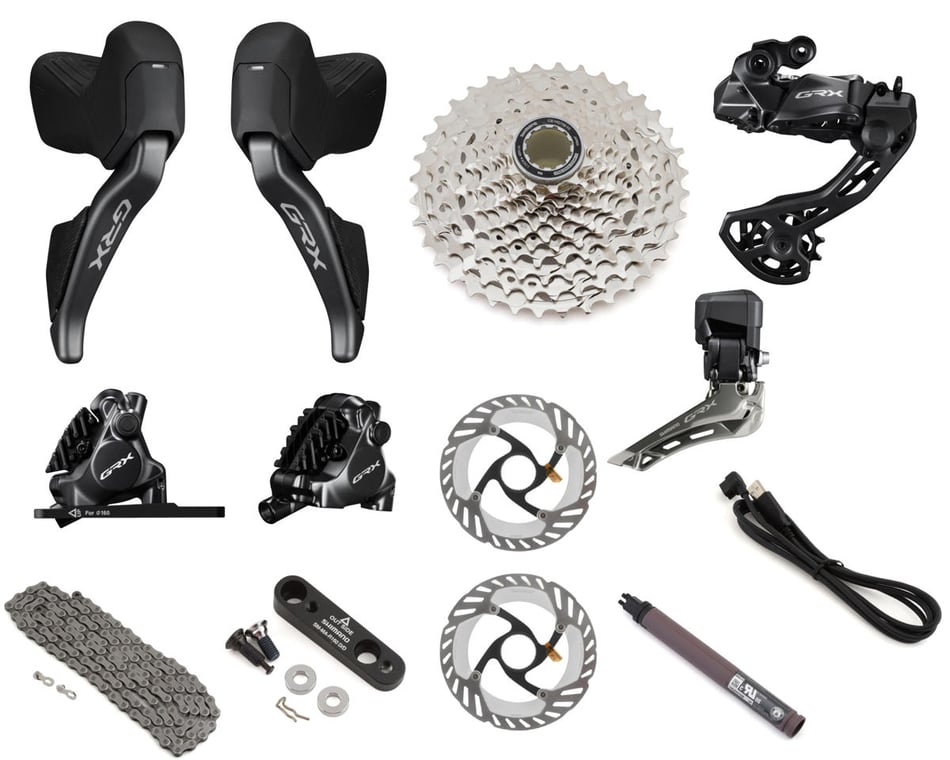Shimano GRX RX825 Di2 Groupset (Black) (2 x 12 Speed) (Disc Brake