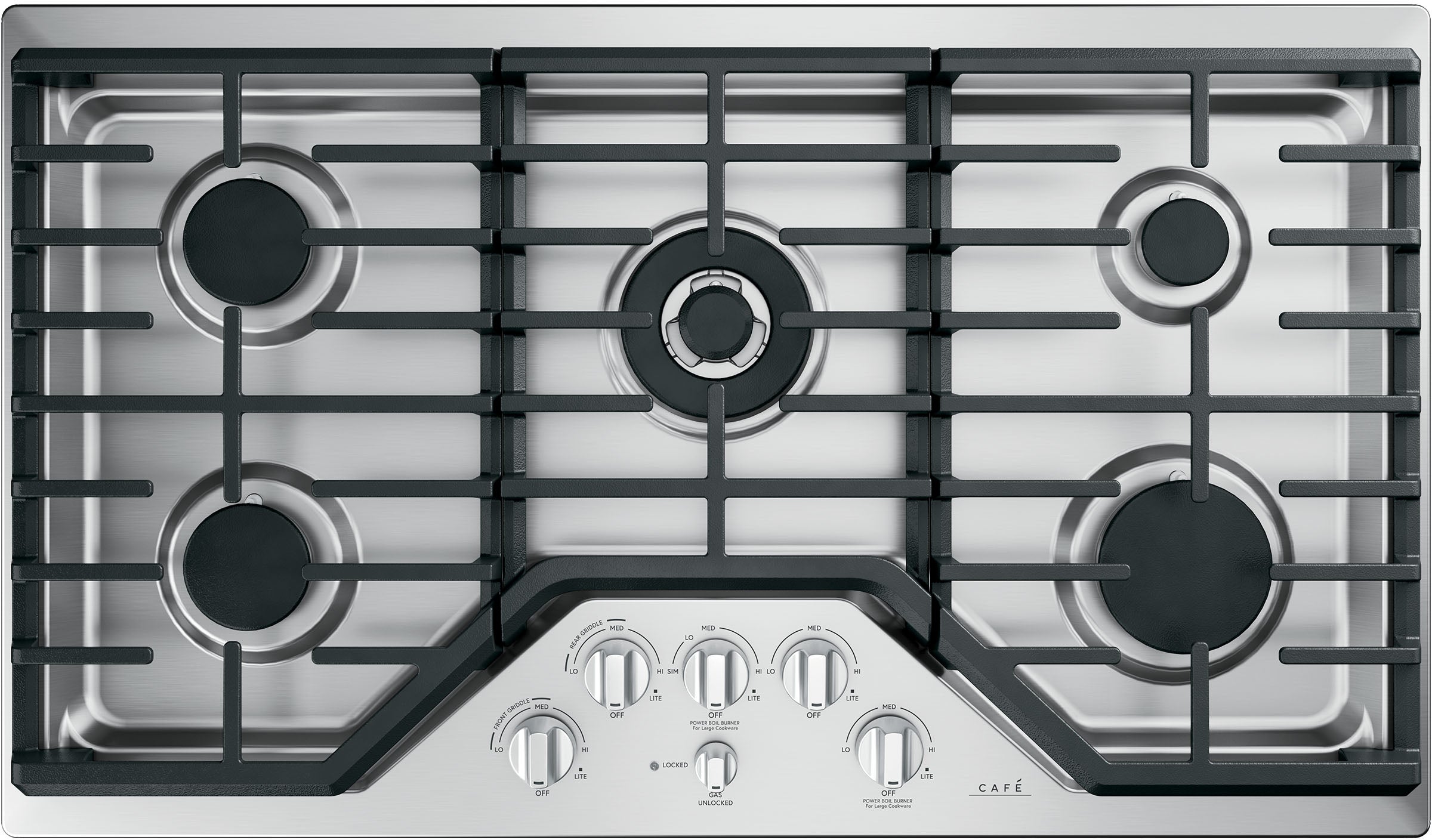 Cafe CGP95362MS1 36 Inch Gas Cooktop Stainless Steel | Plesser's