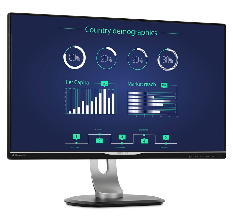 Brilliance USB-C ドック搭載液晶モニター 258B6QUEB/11 | Philips
