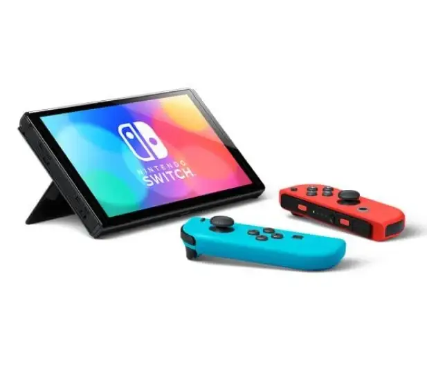 Nintendo Switch OLED with Neon Blue and Neon Red Joy-Con (NSH007