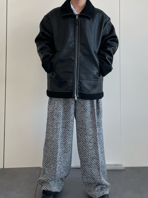 セール】【Alfred Alex】ヴィンテージ加工 B-3 ハイネック ダブル