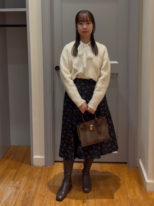 セール】ウォッシャブル花柄ジャガードタックスカート（スカート