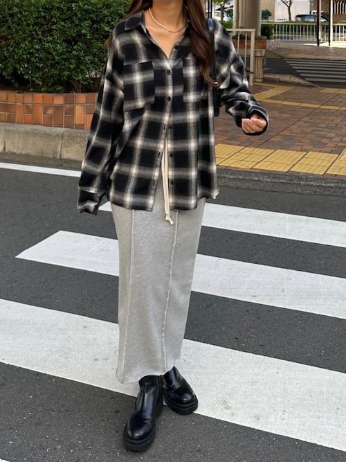 GeeRA（ジーラ） ブラウス シャツ チェックロングシャツ レディース