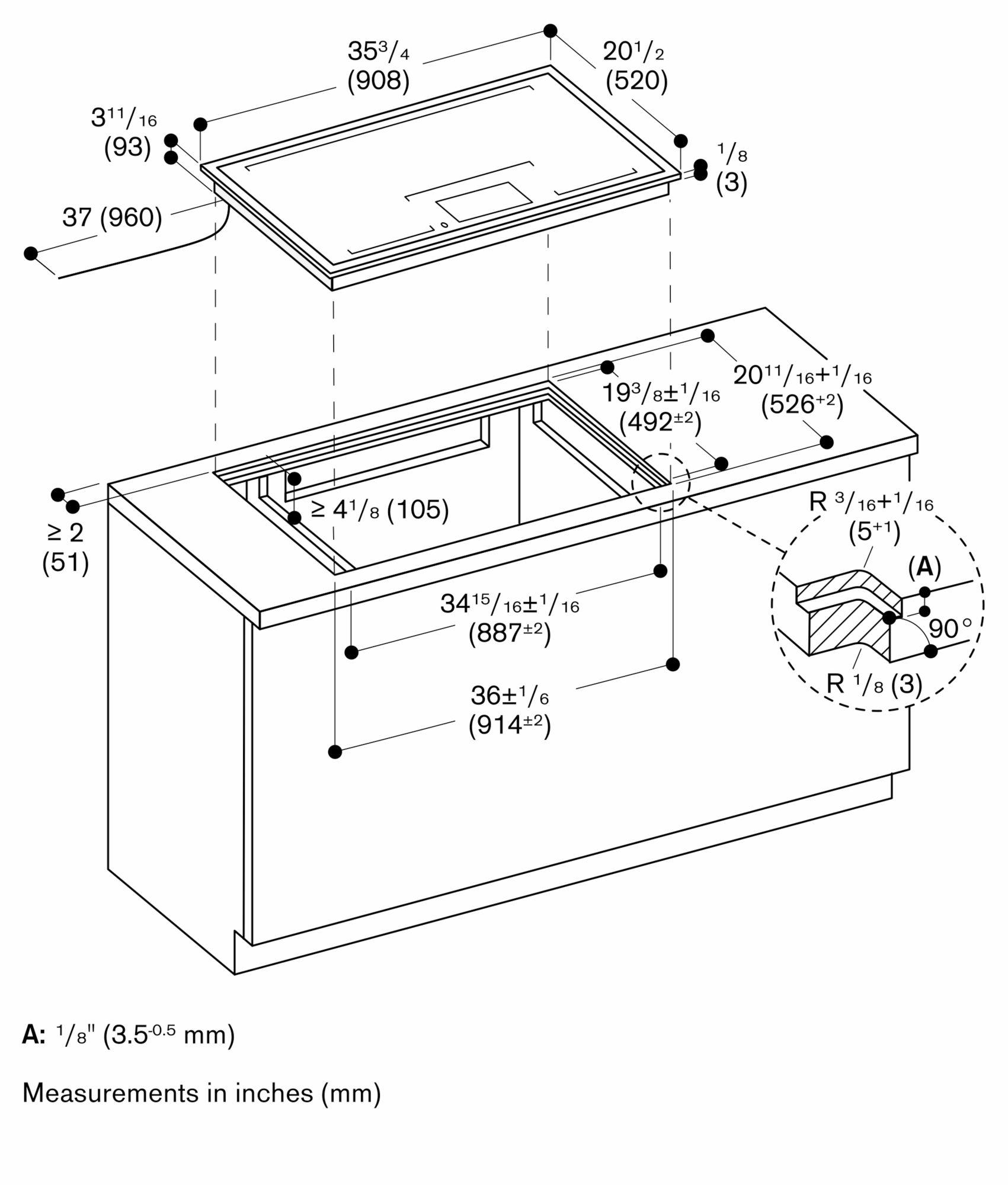 GAGGENAU 400 Series Full Surface Induction Cooktop 36'' CX492612