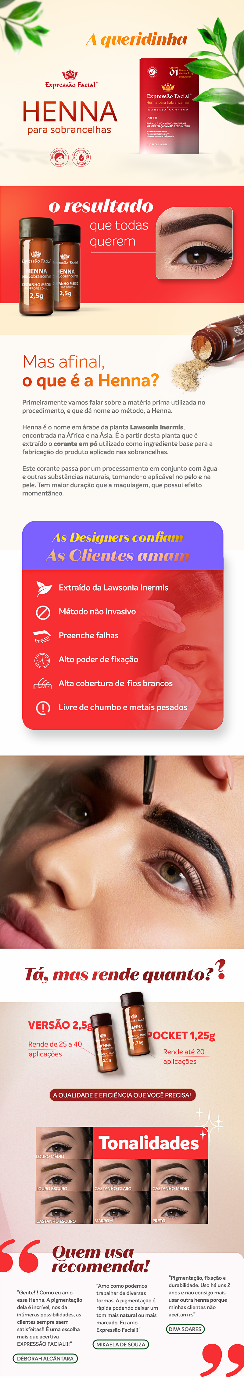 Hintz Cosmetics - Henna Expressão Facial Hintz Cosmetics Louro