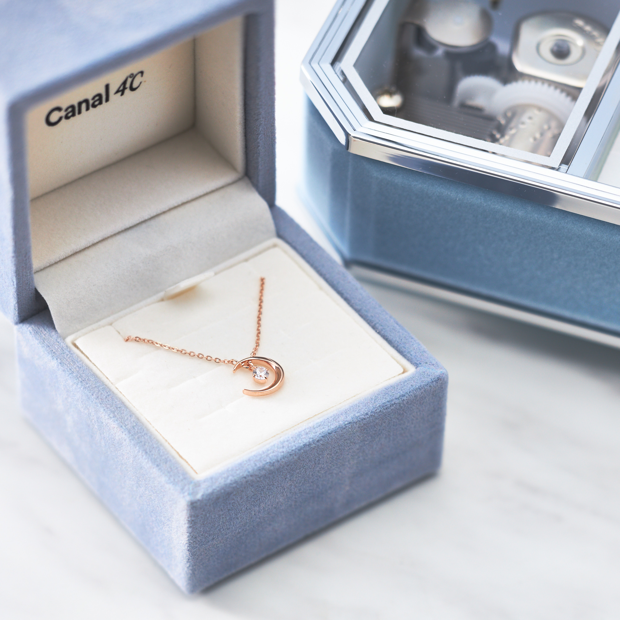 名入れ】月ネックレス&オルゴールケースセット | Canal4℃（カナル